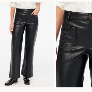 J. Crew Black Wide-Leg Faux Leather Pants